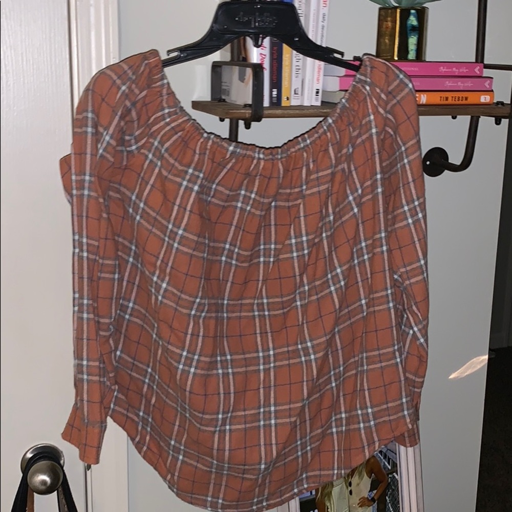 Impressions Boutique burnt orange OTS top!